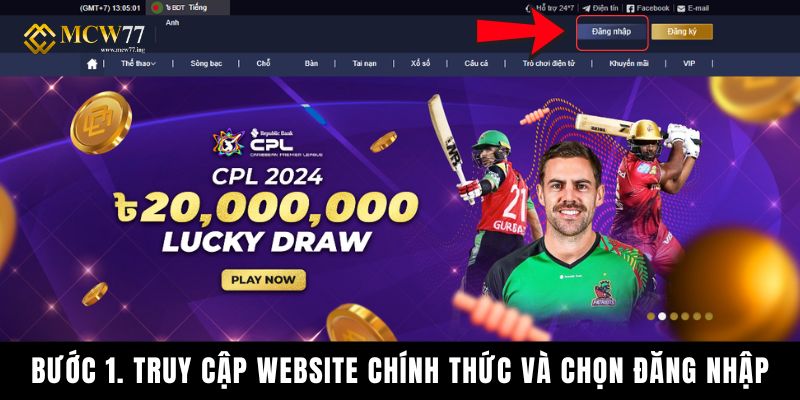Bước 1. Truy Cập Website Chính Thức Và Chọn Đăng Nhập Bước 1. Truy Cập Website Chính Thức Và Chọn Đăng Nhập