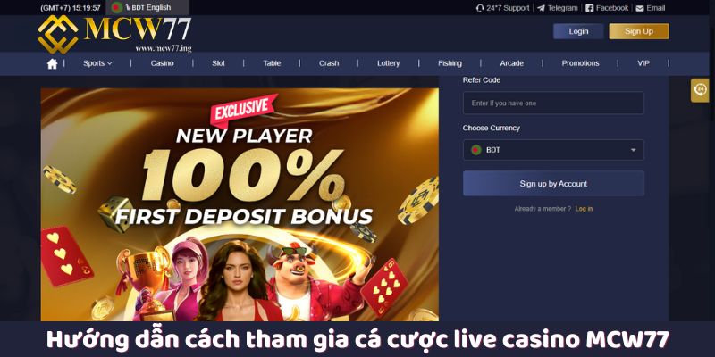 Hướng dẫn cách tham gia cá cược live casino MCW77 Hướng dẫn cách tham gia cá cược live casino MCW77