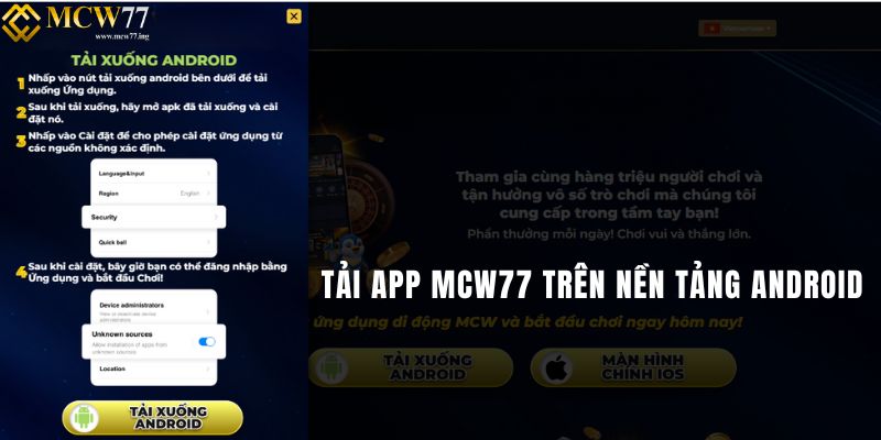Tải App Trên Nền Tảng Android Tải App MCW77 Trên Nền Tảng Android